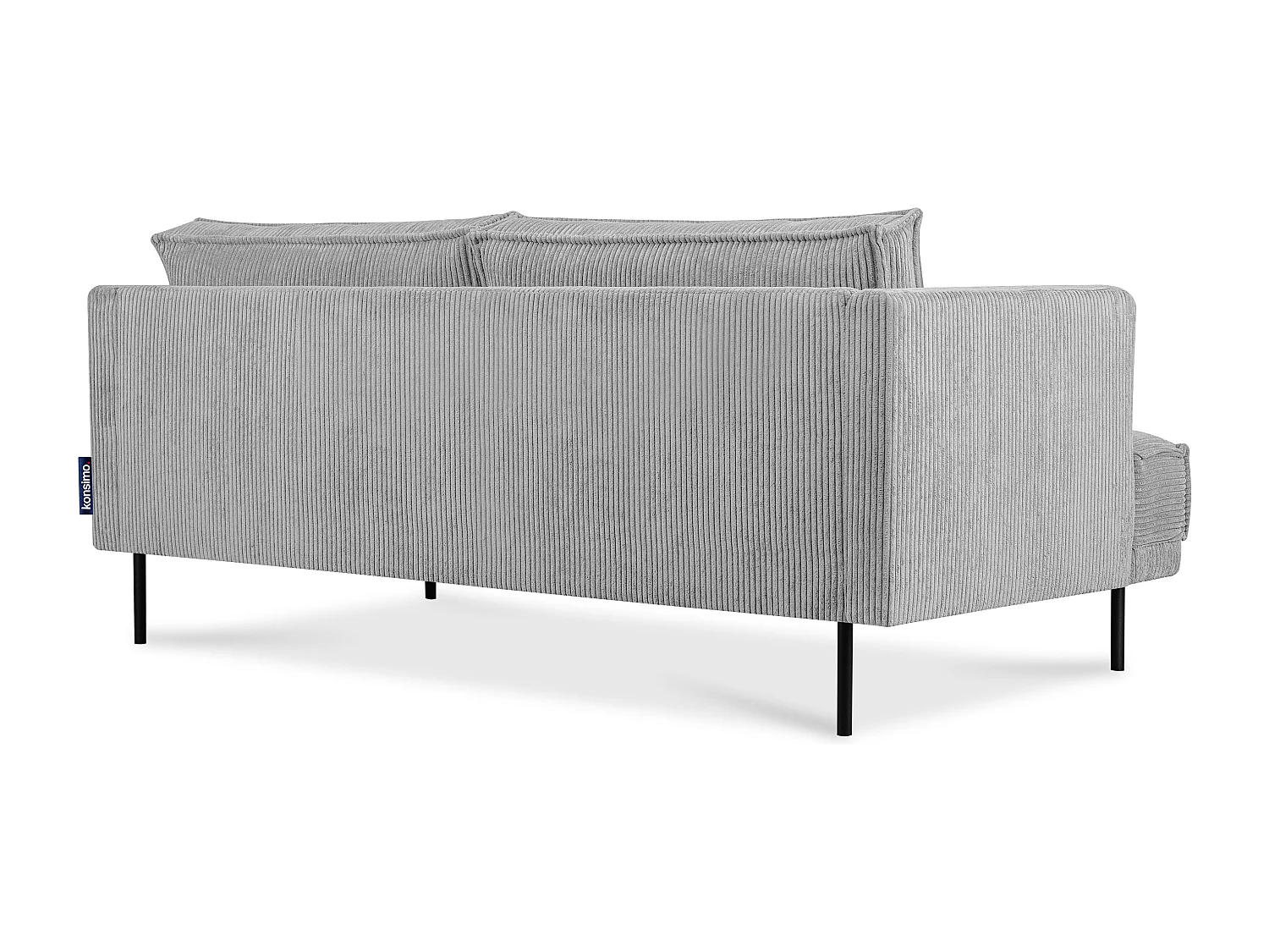 Loftsofa - Metallbeine - 2 Kissen inklusive - Velours - hellgrau - GANZO