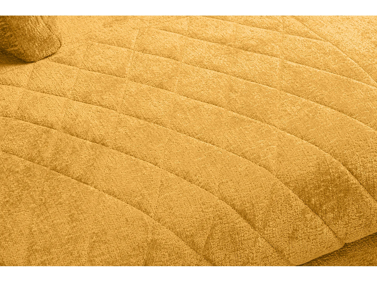 Canapé d'angle confortable 4/5 places gauche recouvert de chenille - jaune - BRENTIS