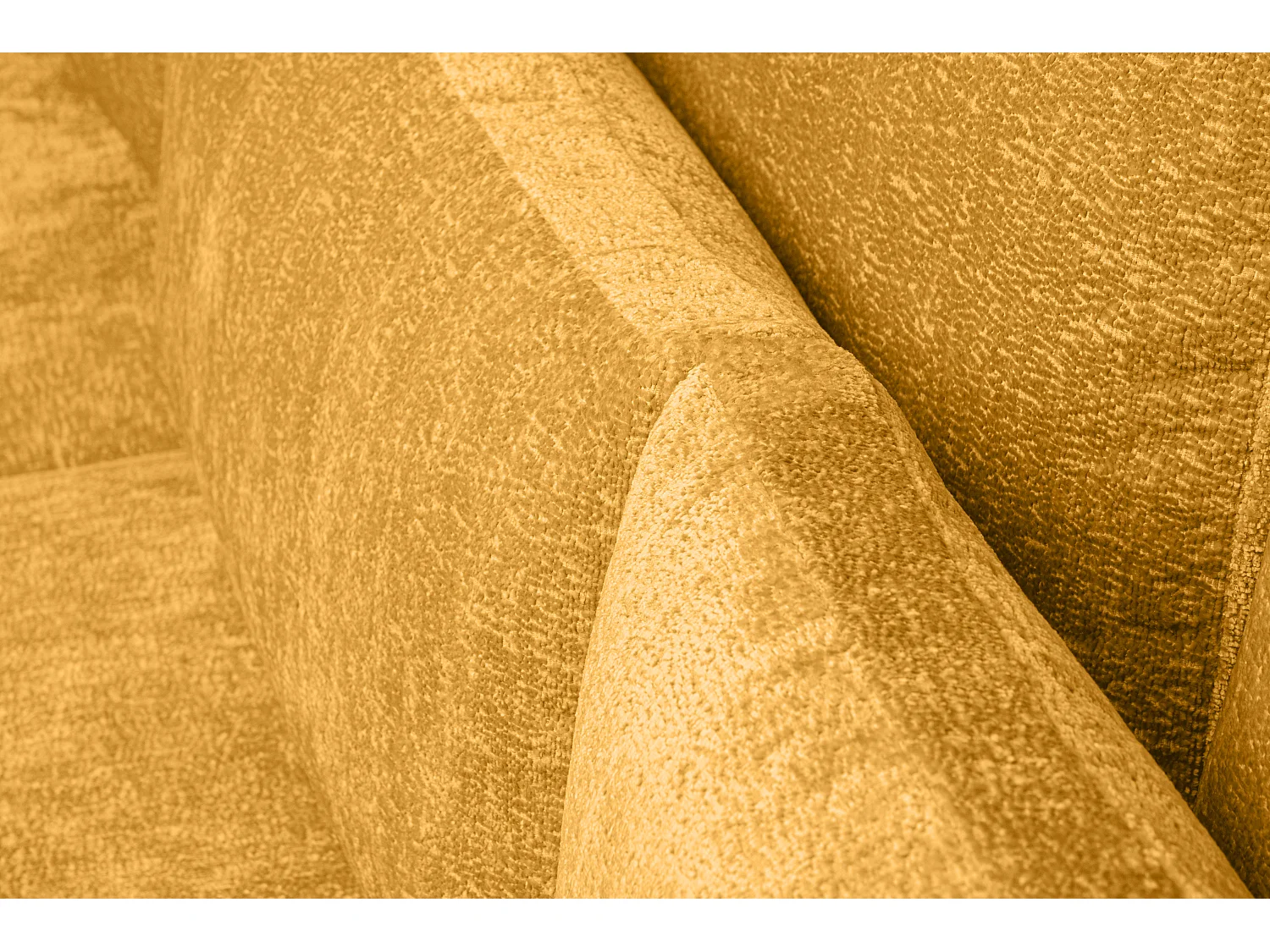 Canapé d'angle confortable 4/5 places gauche recouvert de chenille - jaune - BRENTIS