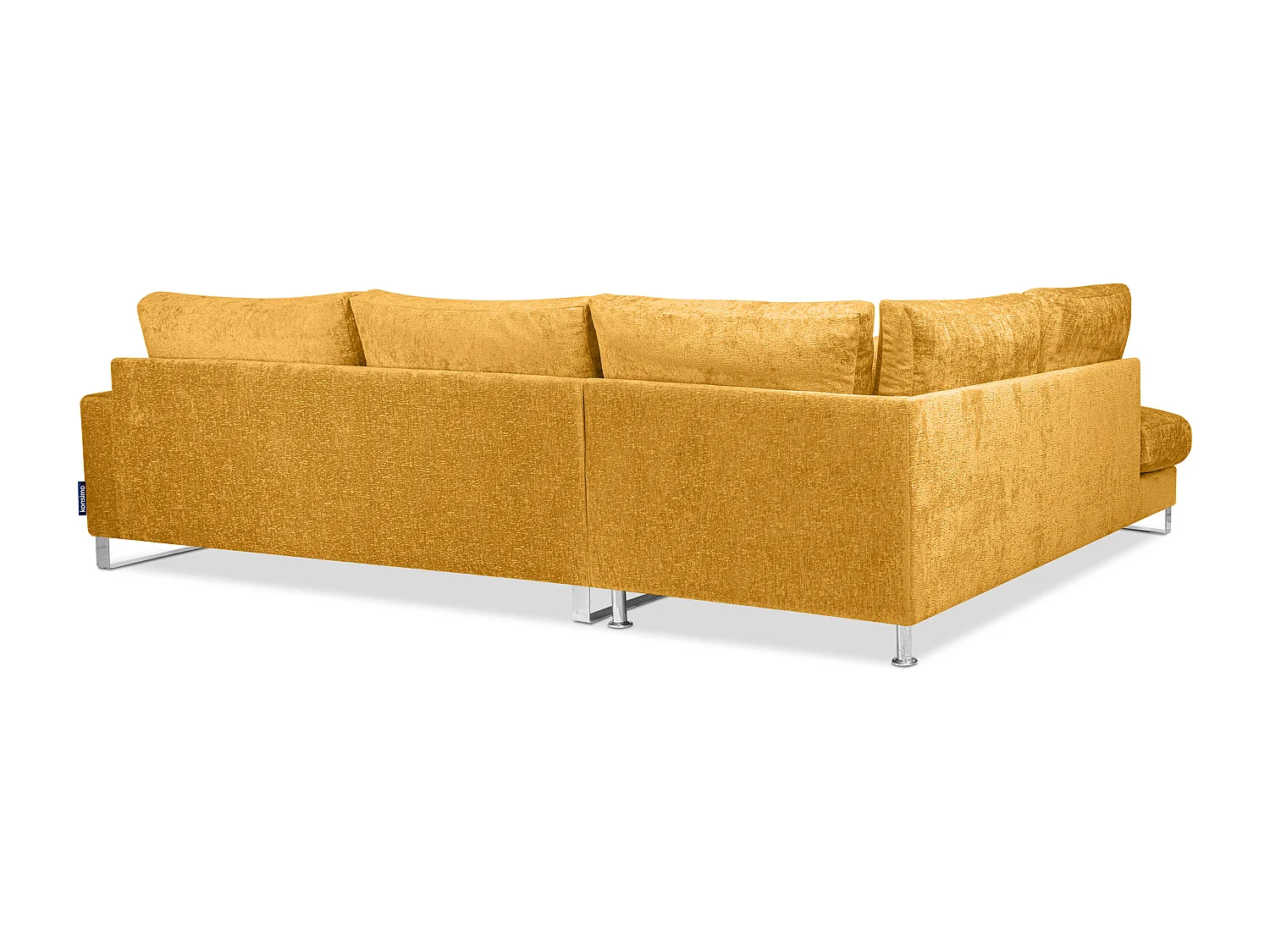 Gemütliches Ecksofa 4/5 Sitzer links mit Chenillebezug - gelb - BRENTIS