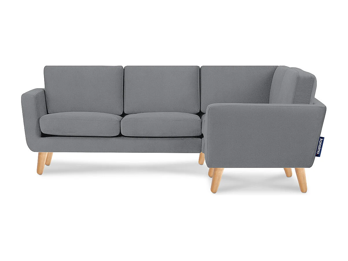 Ecksofa 3/4 Sitzer rechts - grau - TAGIO