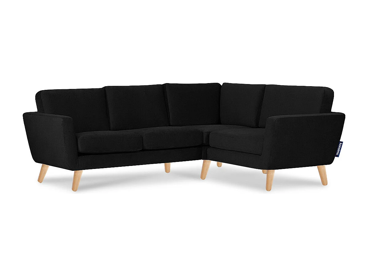 Ecksofa 3/4 Sitzer rechts - Schwarz - TAGIO