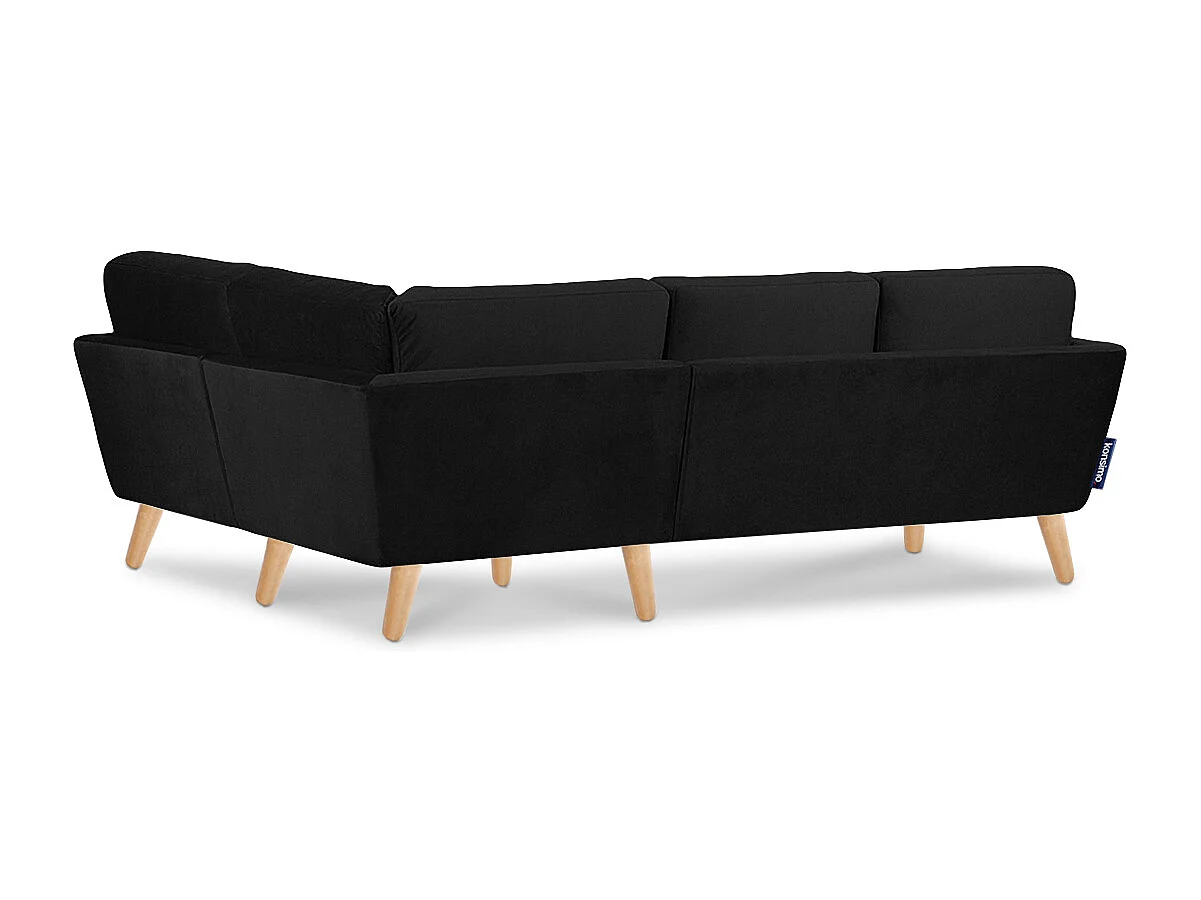 Ecksofa 3/4 Sitzer rechts - Schwarz - TAGIO