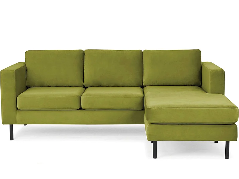 Ecksofa aus Schaumstoffe/Holz/Metall in Olive - TOZZI