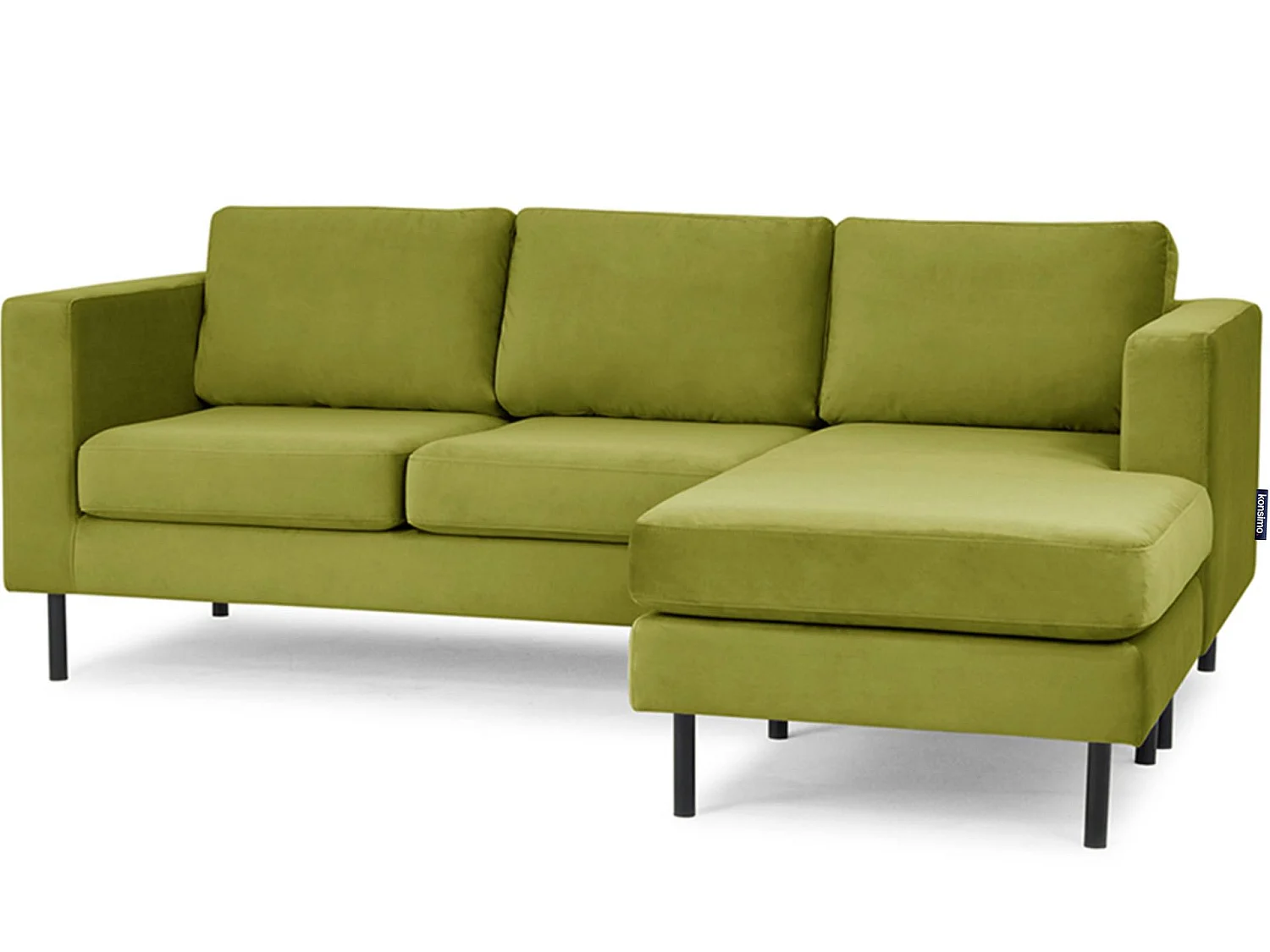 Canapé d'angle en mousse/bois/métal olive - TOZZI