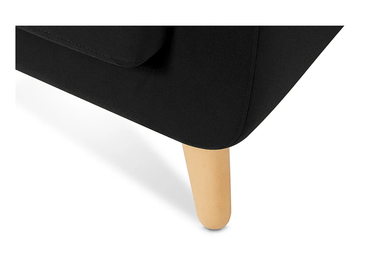 Ecksofa 3/4 Sitzer - Schwarz - TAGIO