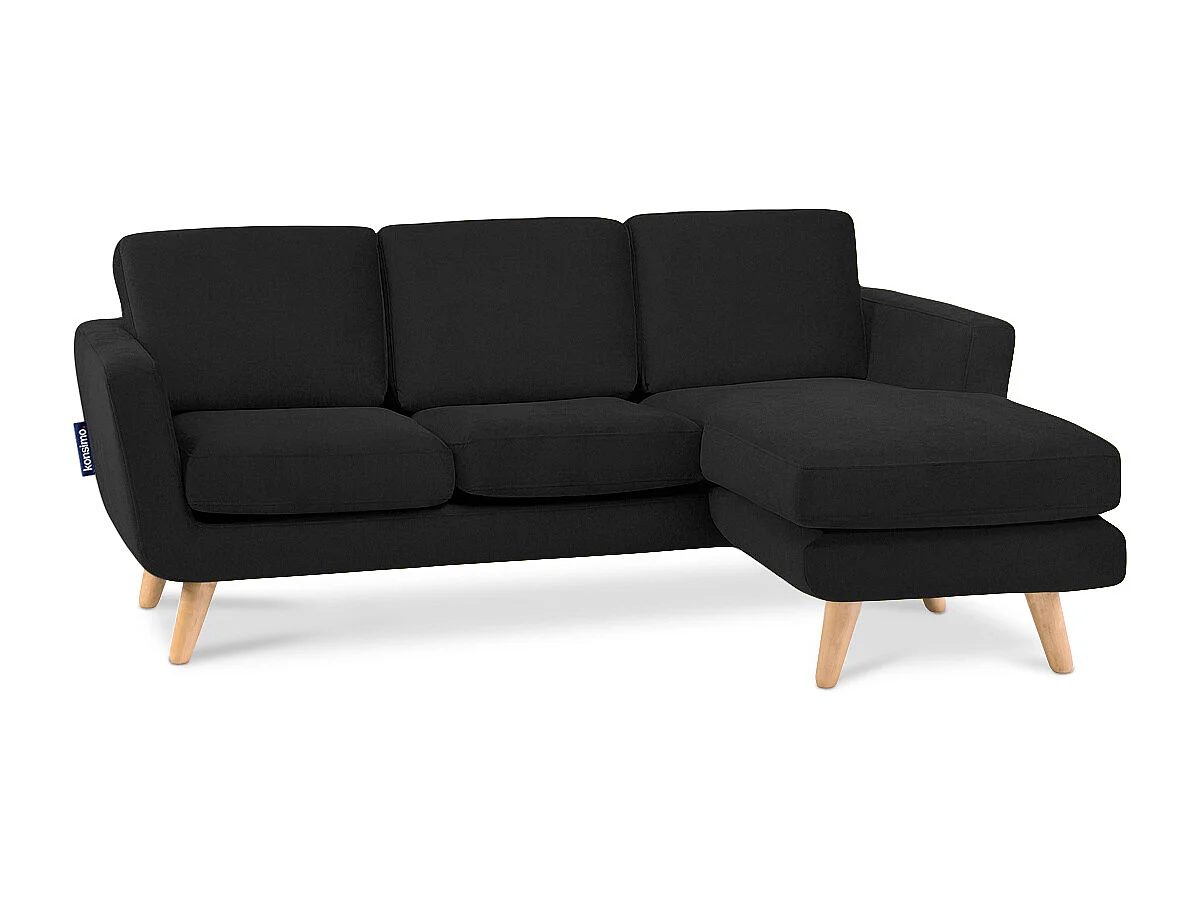 Ecksofa 3/4 Sitzer - Schwarz - TAGIO