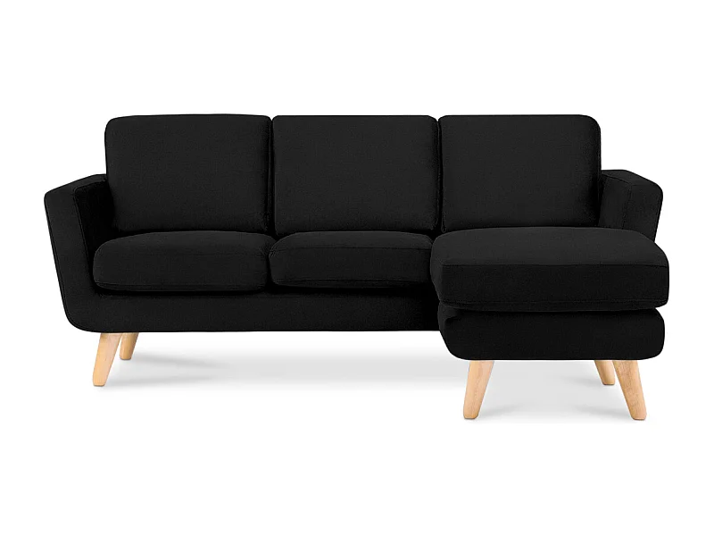 Ecksofa 3/4 Sitzer - Schwarz - TAGIO