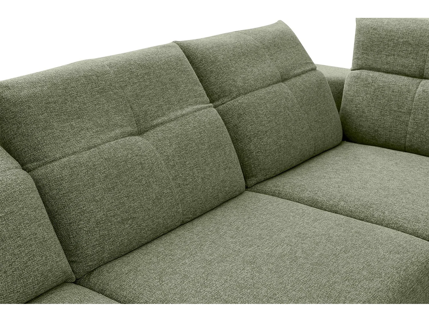 Eckgarnitur 4/5 Sitzer mit elek. Relaxfunktion - Grün - DAVIDI