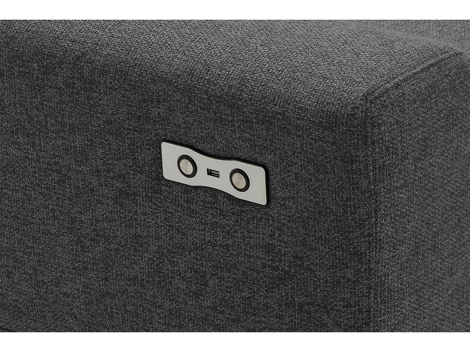 Eckgarnitur 4/5 Sitzer mit elek. Relaxfunktion - dunkelgrau - DAVIDI