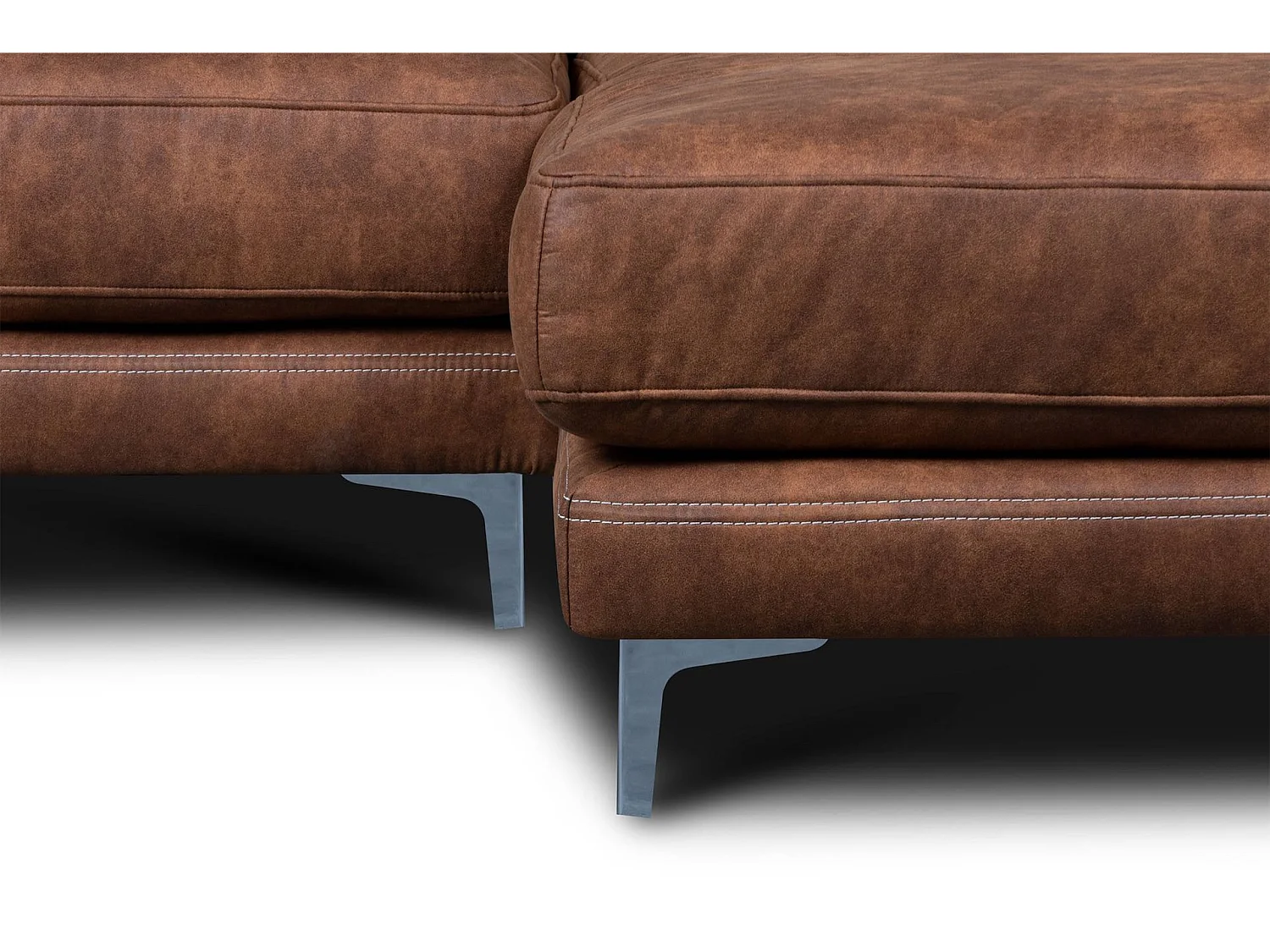 Modernes bequemes Ecksofa auf Metallbeinen - 3/4 Sitzer - braun - HOLCO