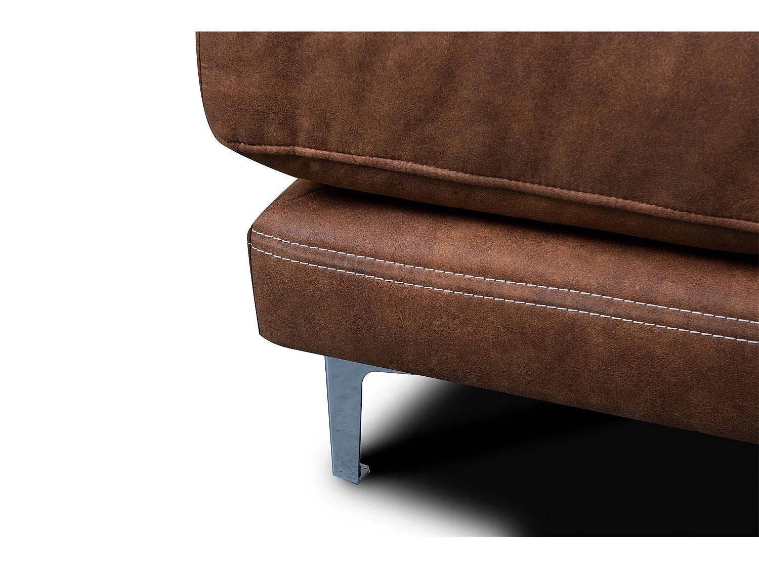 Modernes bequemes Ecksofa auf Metallbeinen - 3/4 Sitzer - braun - HOLCO