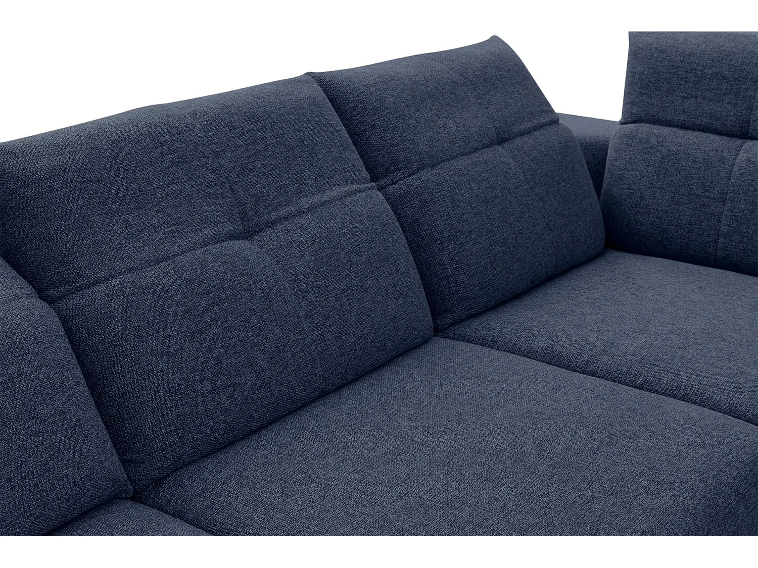 Eckgarnitur 4/5 Sitzer mit elek. Relaxfunktion - blau - DAVIDI