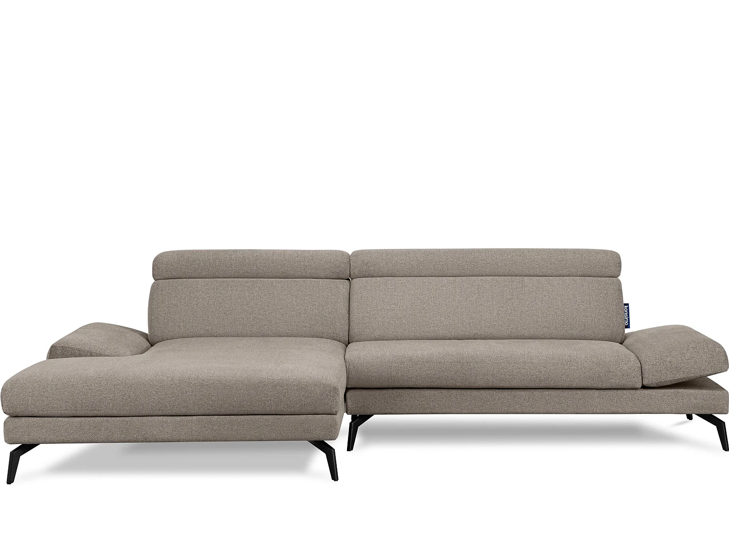 Ecksofa Modern - 4 Sitzer - bewegliche Kopfstütze - graubeige - RENAR