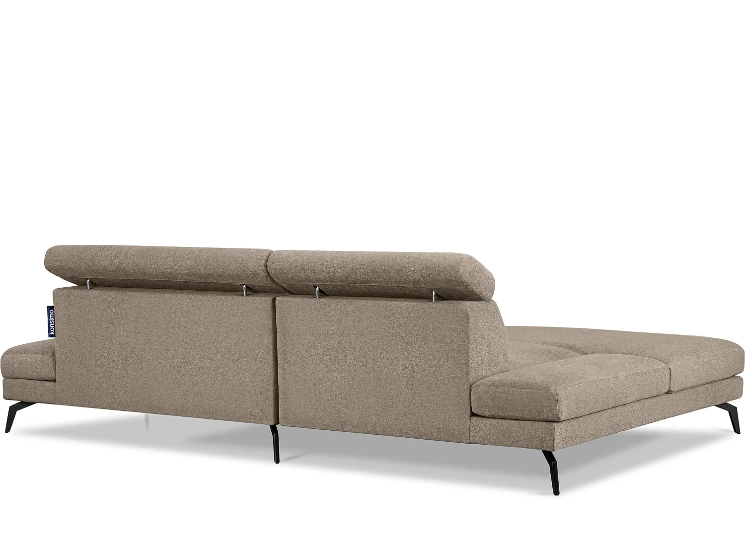 Ecksofa Modern - 4 Sitzer - bewegliche Kopfstütze - graubeige - RENAR
