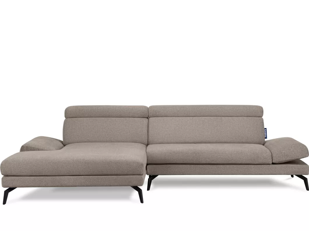 Kauf Unique Ecksofa Modern - 4 Sitzer - bewegliche Kopfstütze - graubeige - RENAR