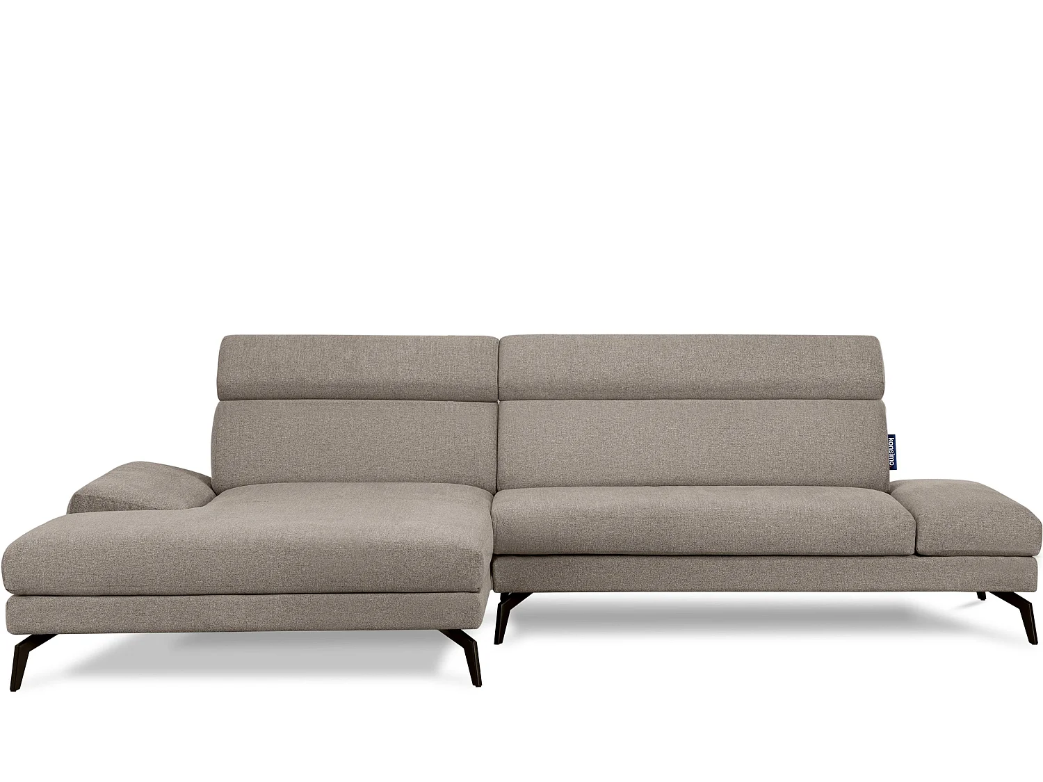 Ecksofa Modern - 4 Sitzer - bewegliche Kopfstütze - graubeige - RENAR