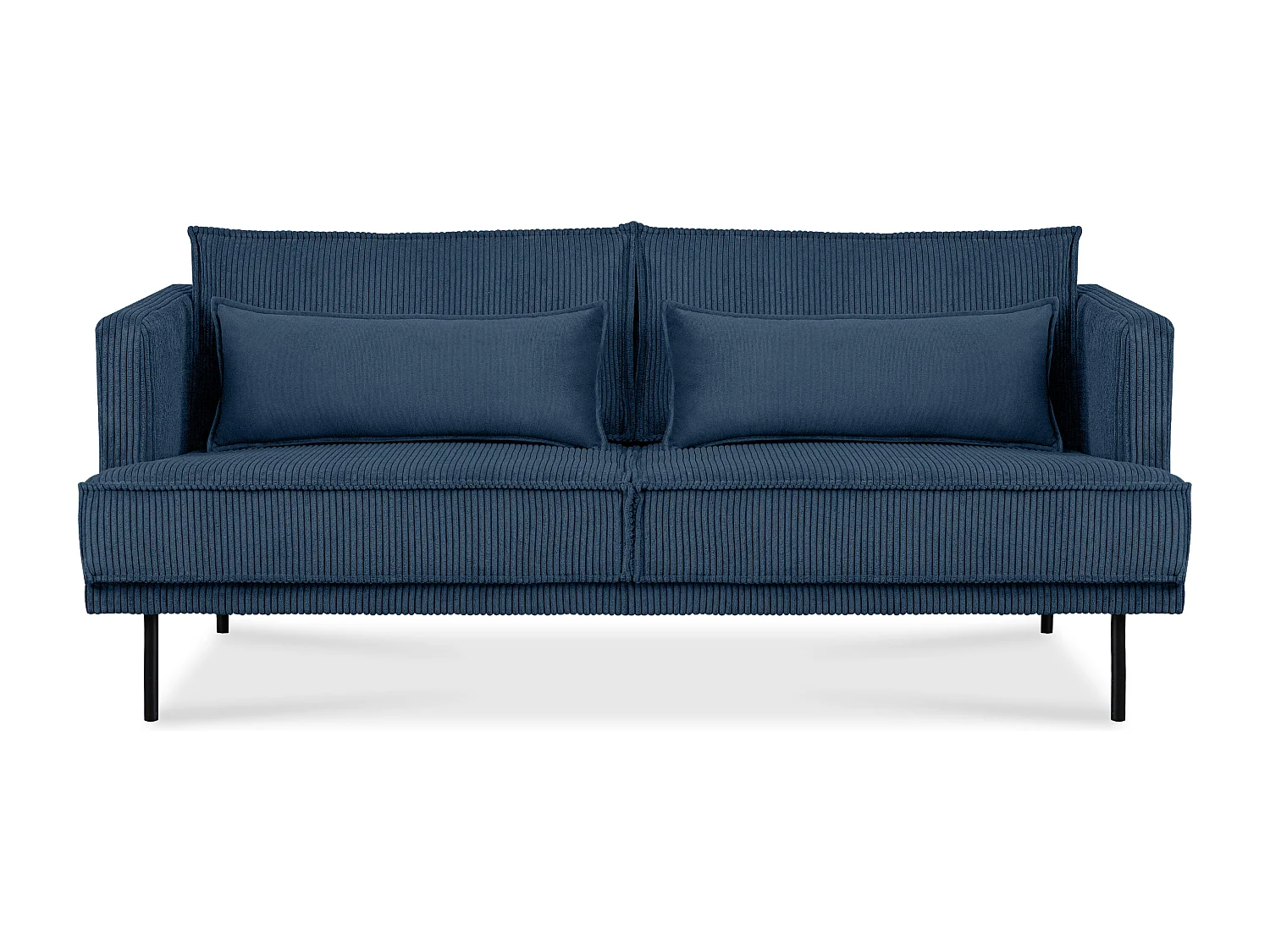 Loftsofa - Metallbeine - 2 Kissen inklusive - Velours - blau - GANZO
