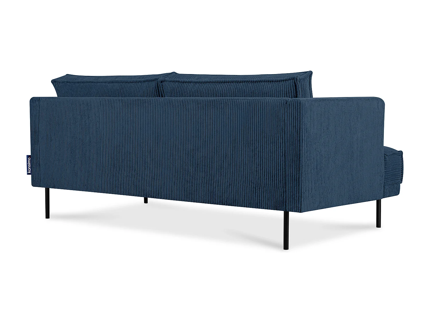 Loftsofa - Metallbeine - 2 Kissen inklusive - Velours - blau - GANZO