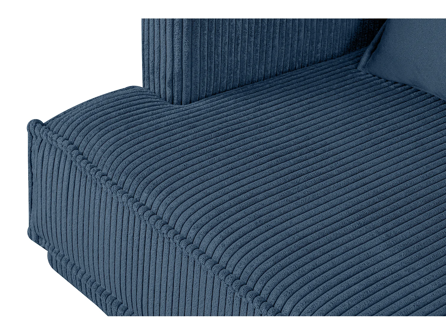 Loftsofa - Metallbeine - 2 Kissen inklusive - Velours - blau - GANZO