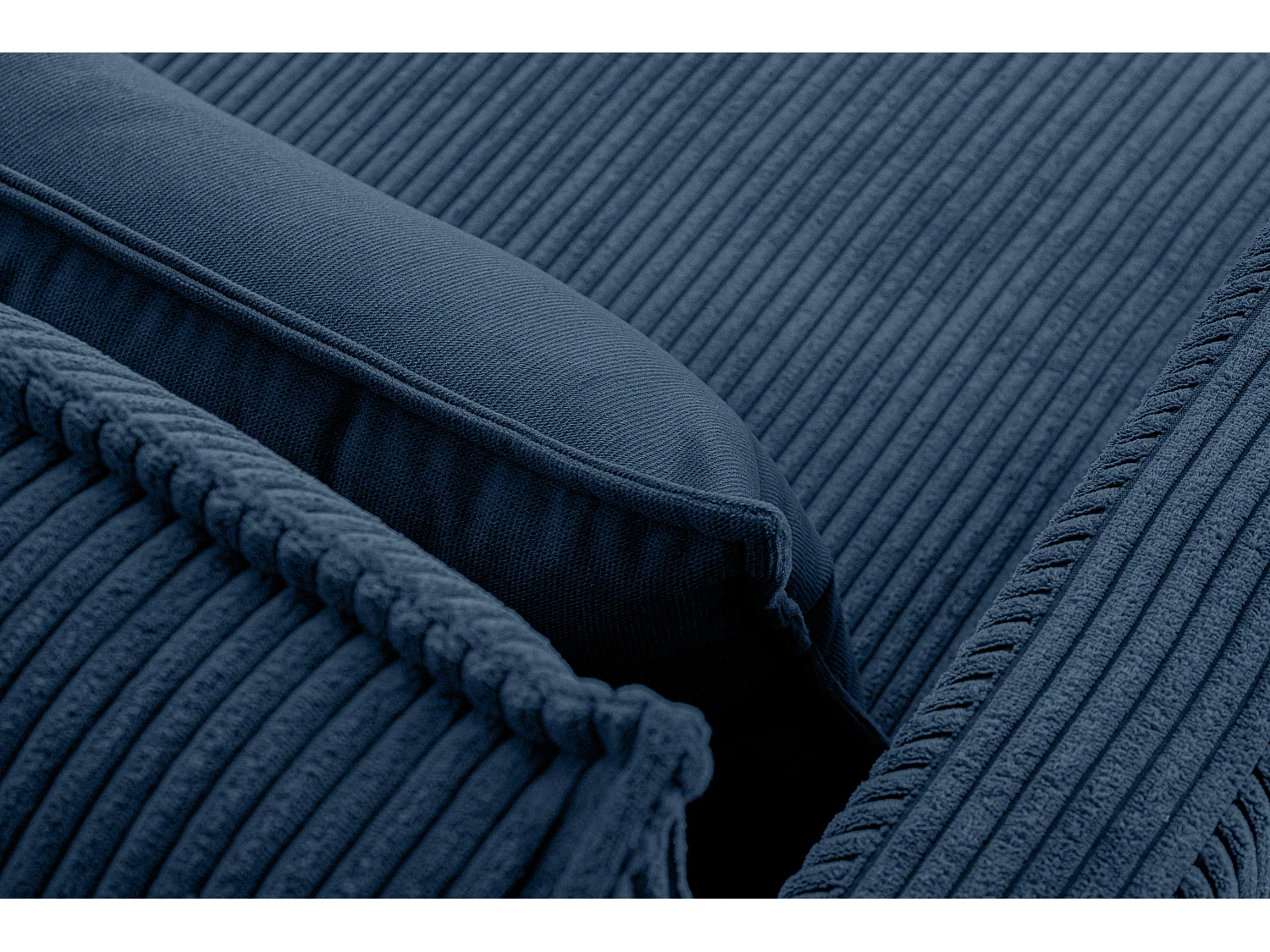 Loftsofa - Metallbeine - 2 Kissen inklusive - Velours - blau - GANZO