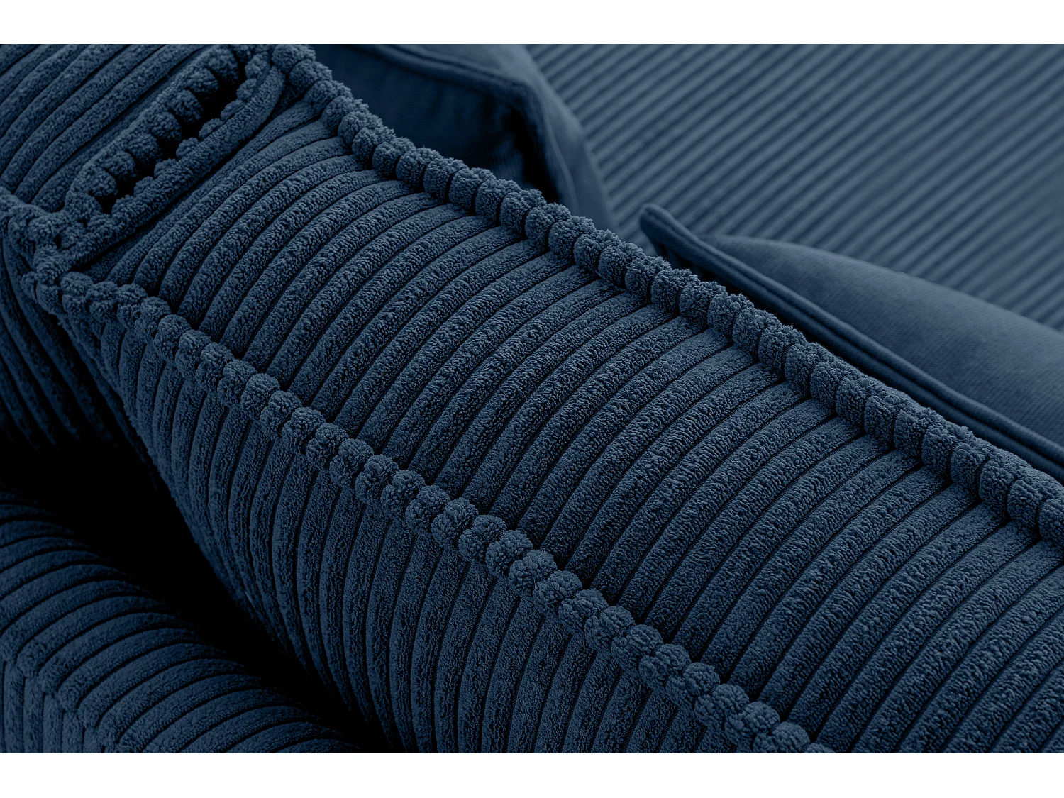 Loftsofa - Metallbeine - 2 Kissen inklusive - Velours - blau - GANZO