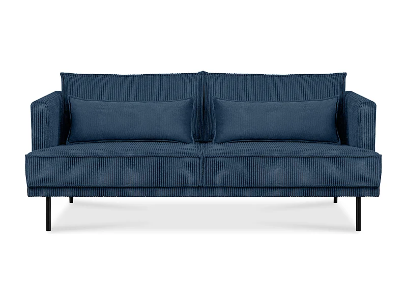 Loftsofa - Metallbeine - 2 Kissen inklusive - Velours - blau - GANZO