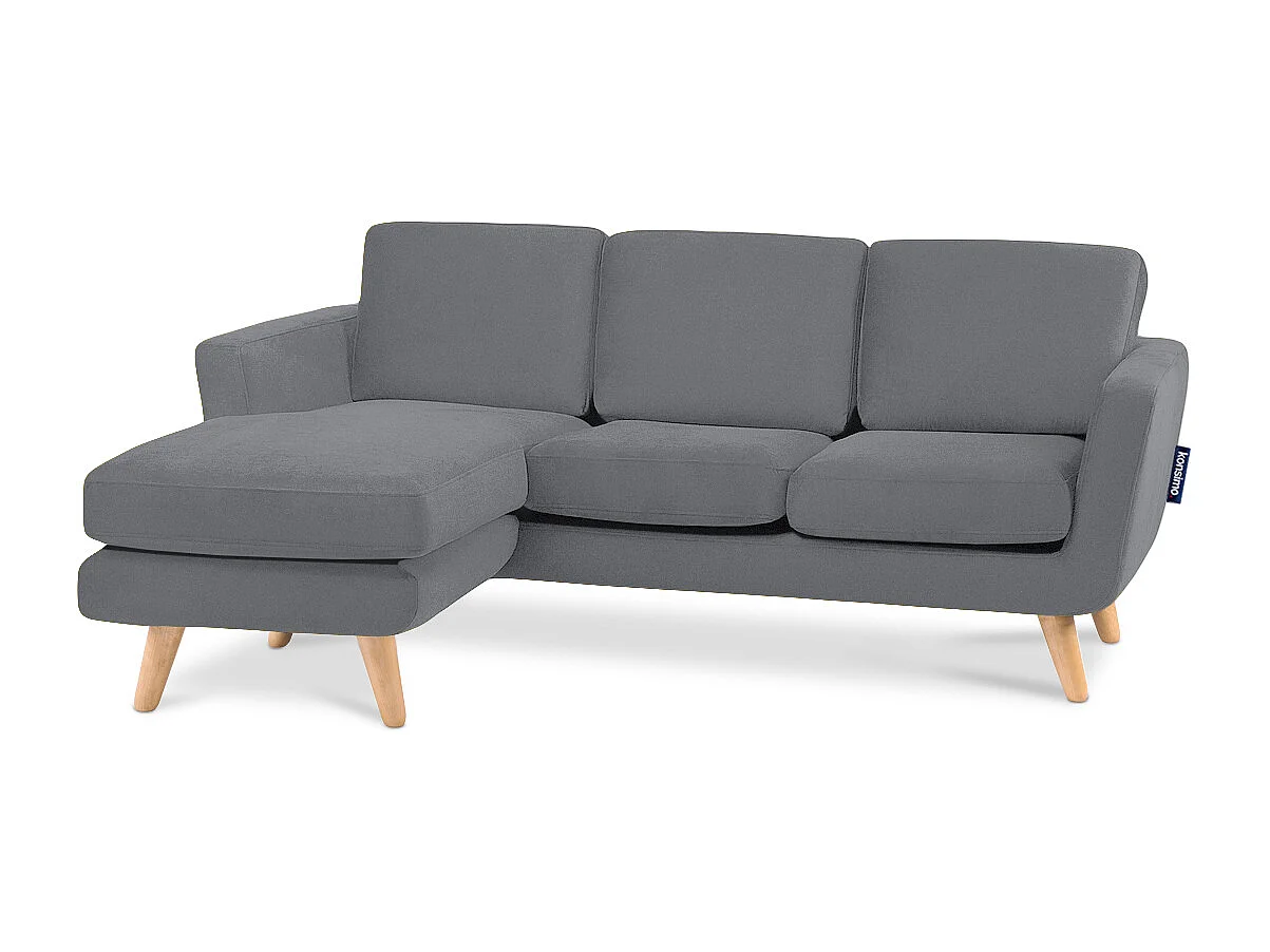 Ecksofa mit Ottomane - 3 Sitzer - grau - TAGIO