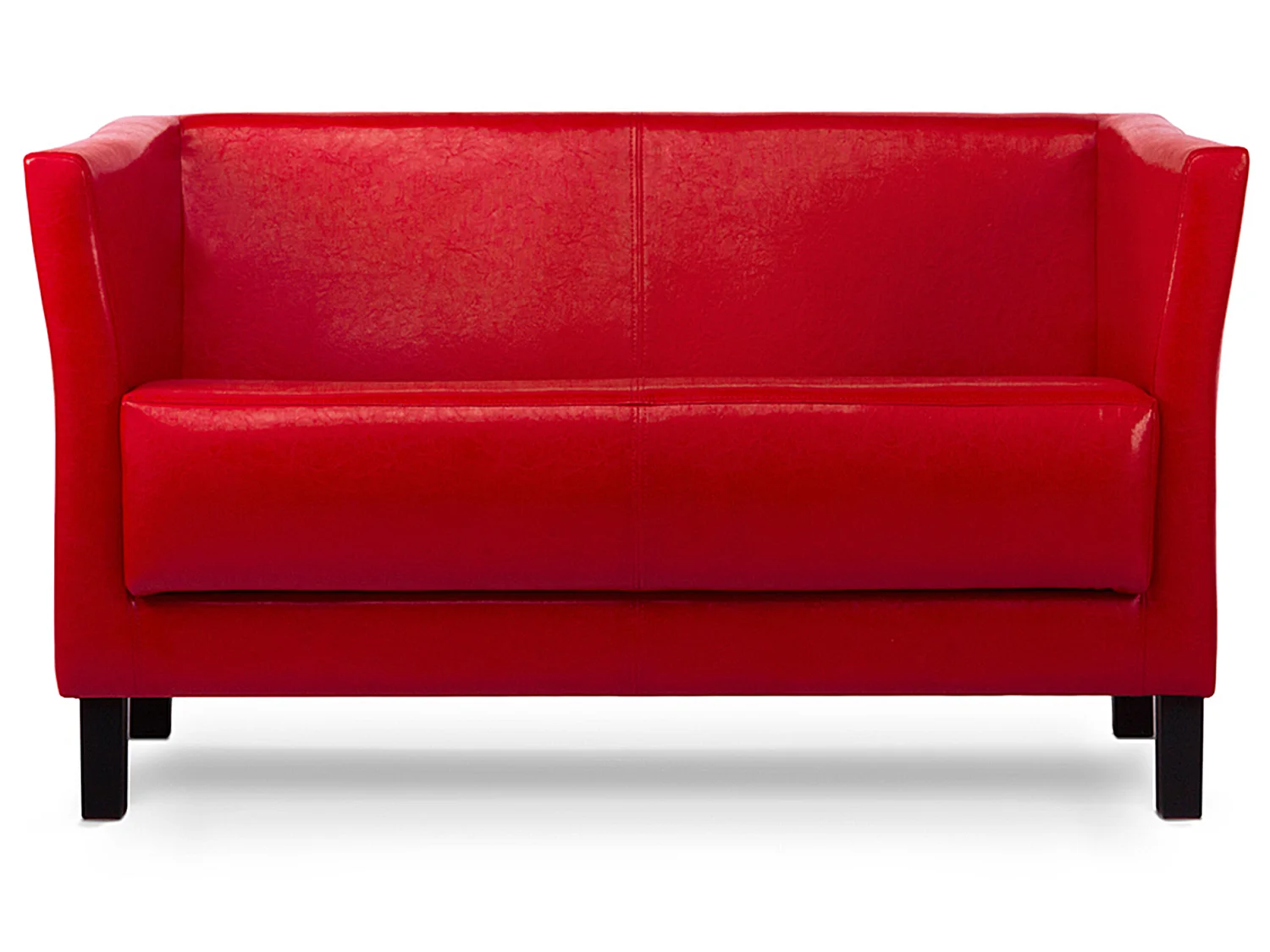 Canapé contemporain 2 places - en simili cuir - Rouge - ESPECTO