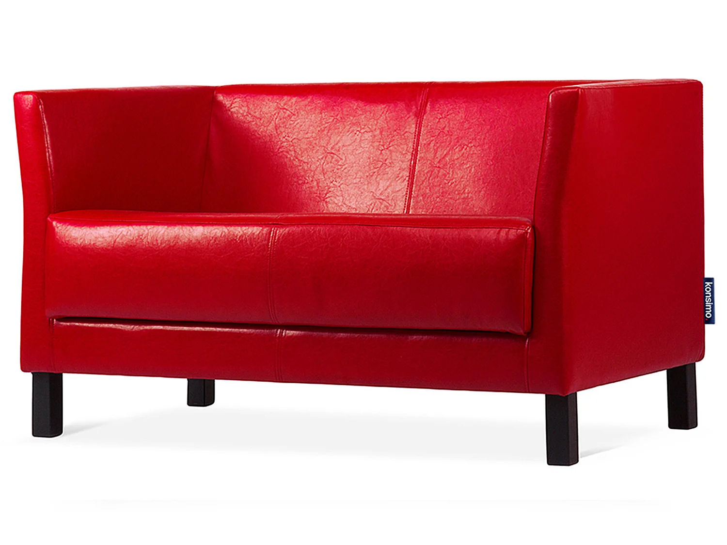 Canapé contemporain 2 places - en simili cuir - Rouge - ESPECTO