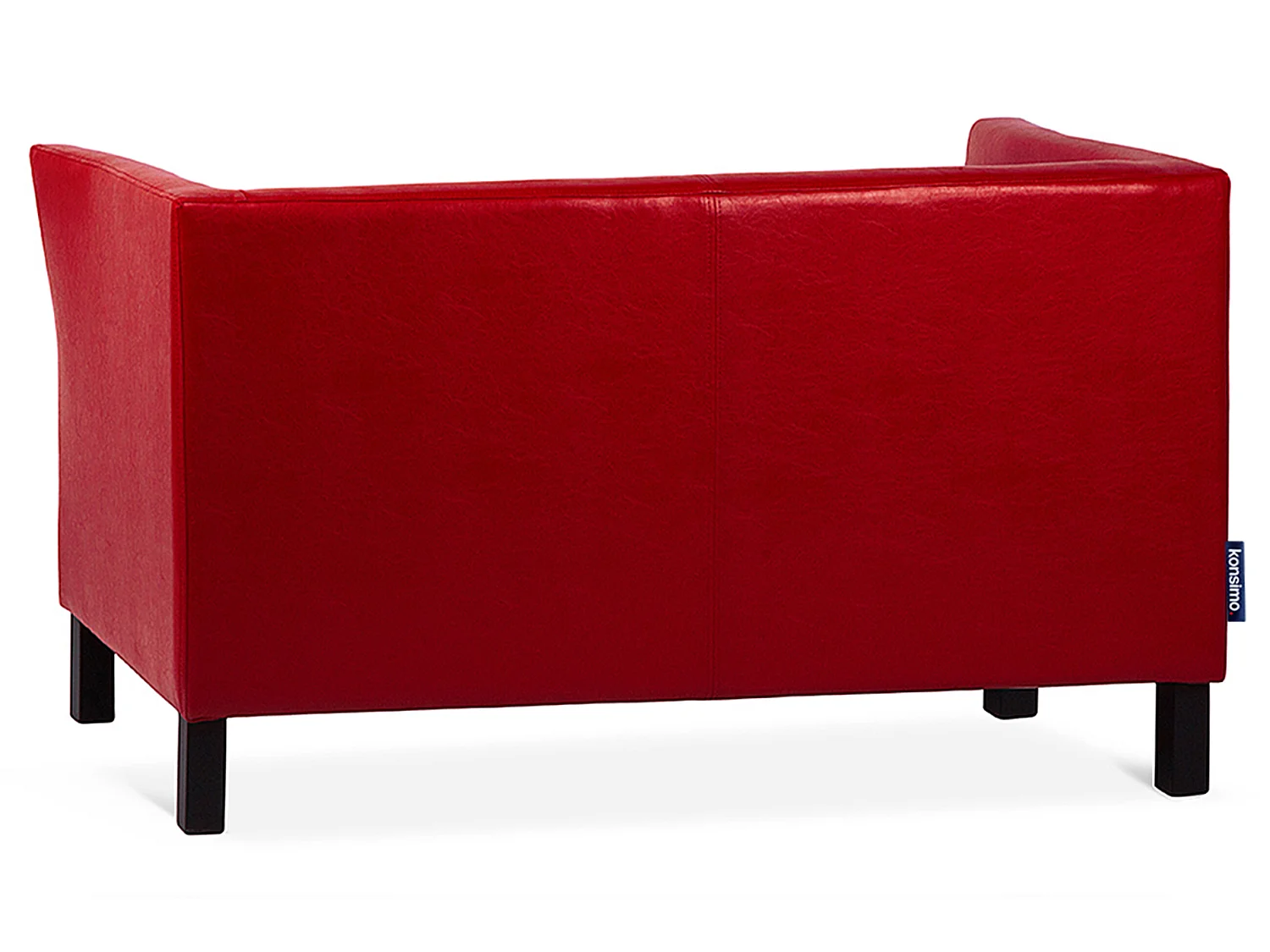 Canapé contemporain 2 places - en simili cuir - Rouge - ESPECTO