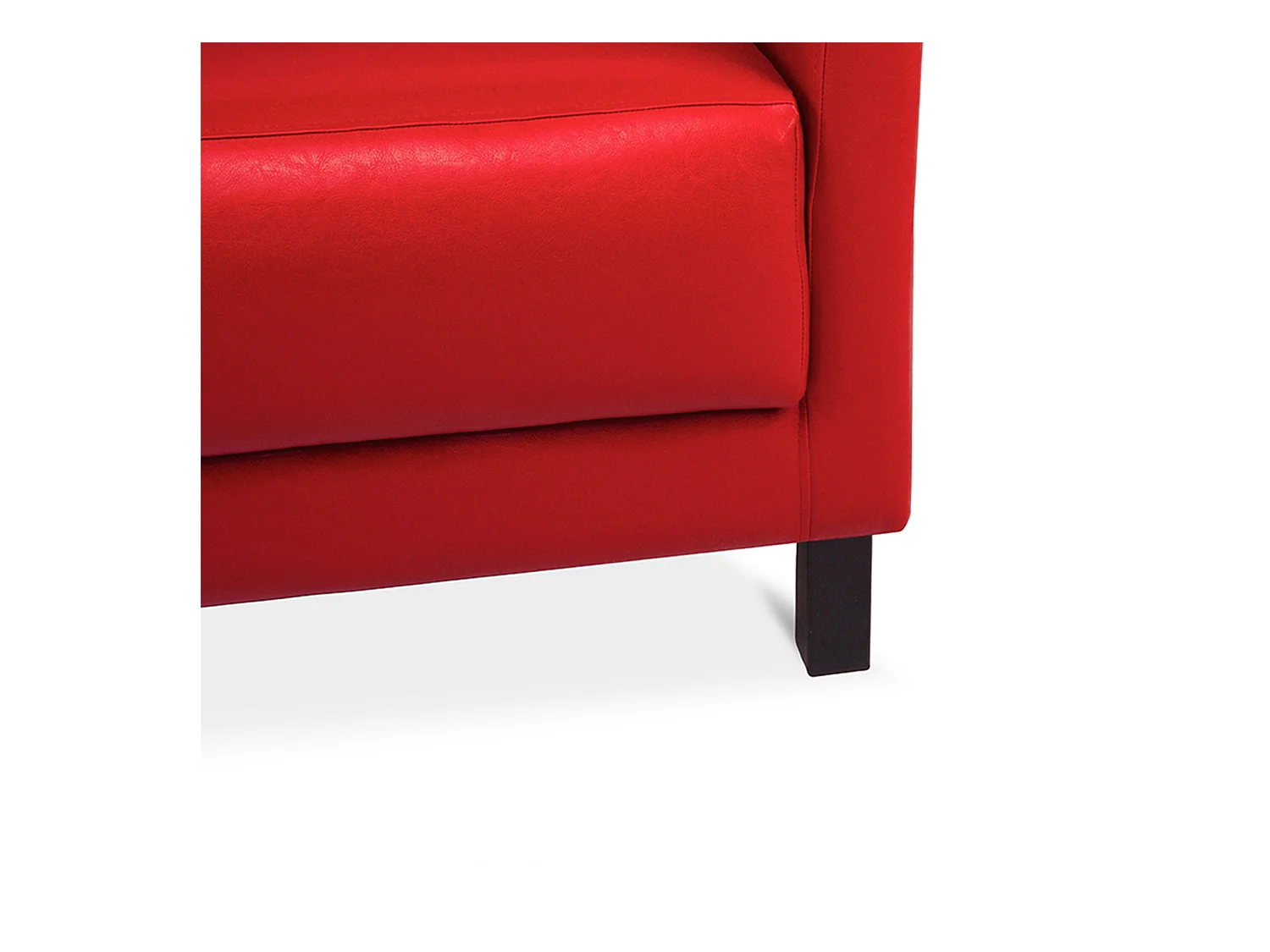 Canapé contemporain 2 places - en simili cuir - Rouge - ESPECTO