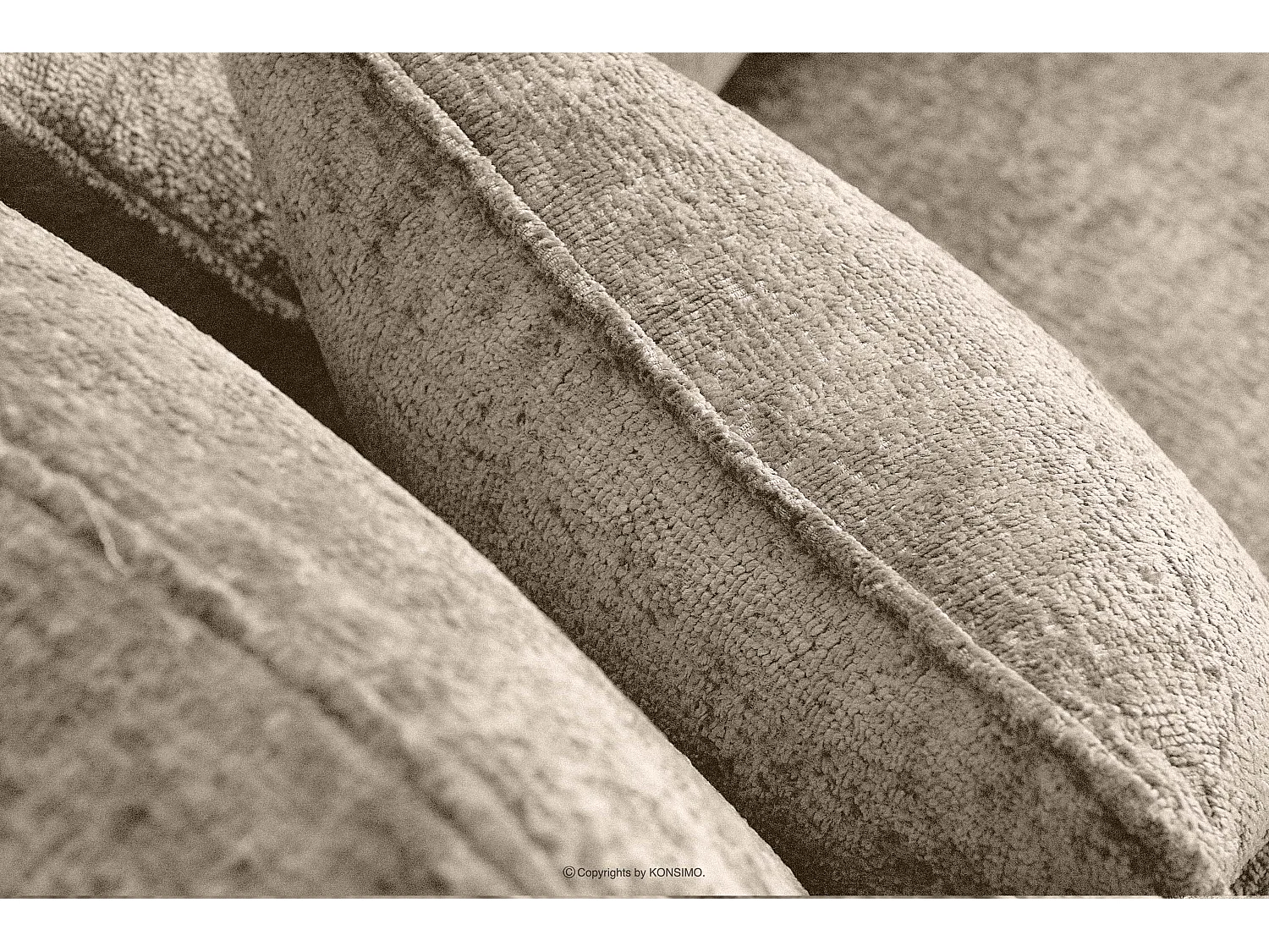 Canapé d'angle confortable 4/5 places gauche avec revêtement chenille - crème - IMPERA