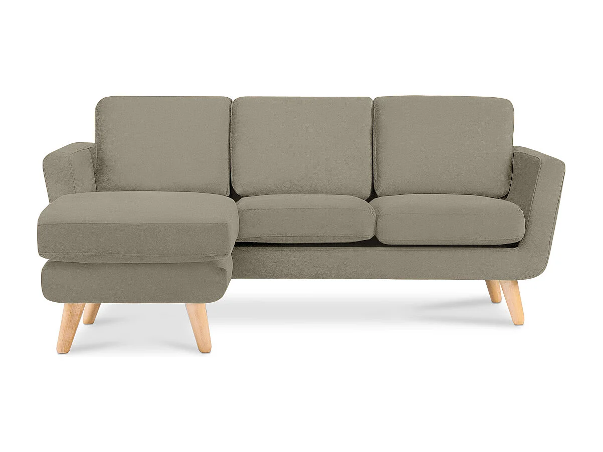 Ecksofa mit Ottomane - 3 Sitzer - Beige - TAGIO