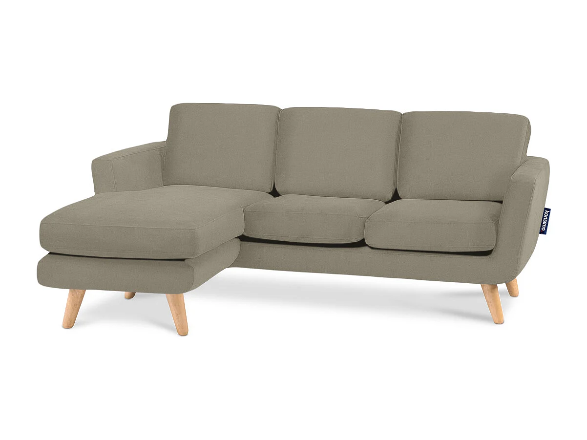 Ecksofa mit Ottomane - 3 Sitzer - Beige - TAGIO