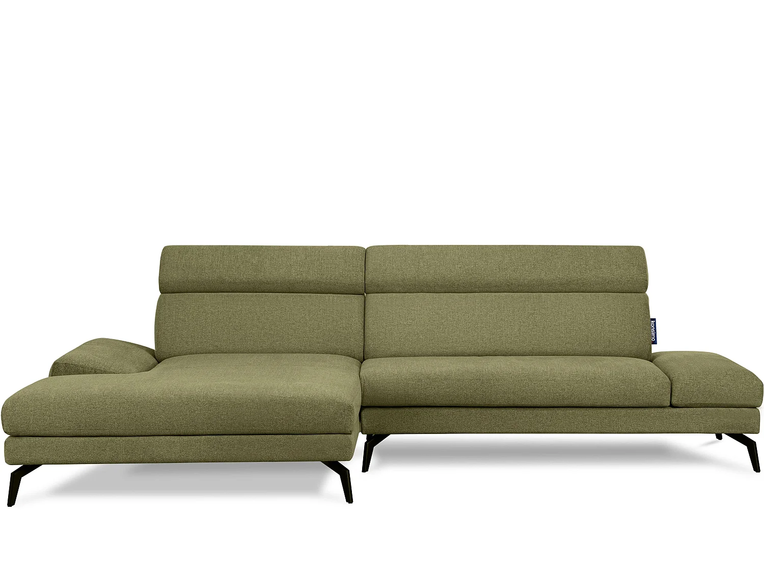 Ecksofa Modern - 4 Sitzer - bewegliche Kopfstütze - Grün - RENAR