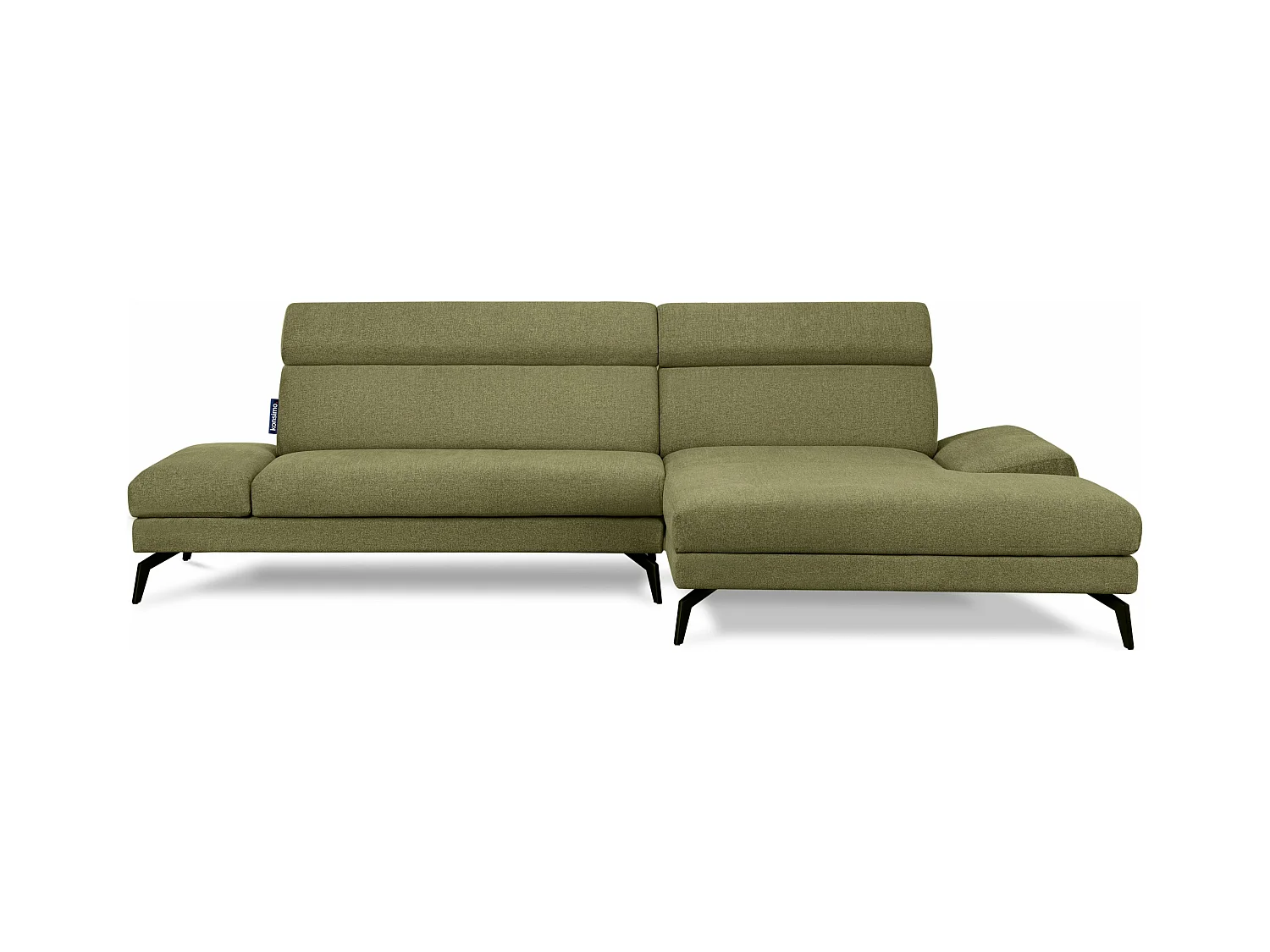 Canapé d'angle Contemporain - 4 places - Appuie-tête mobile - Vert - RENAR