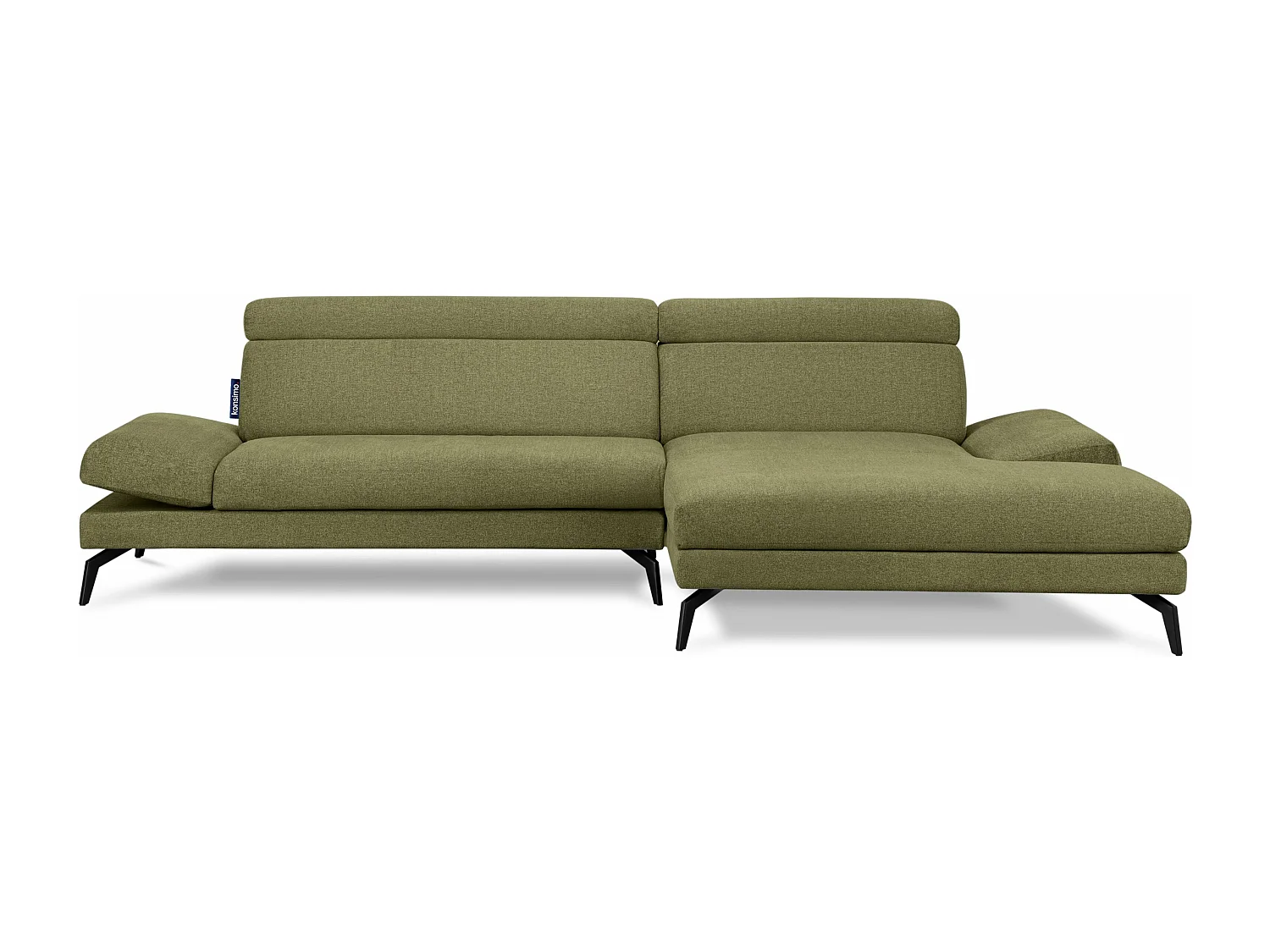Ecksofa Modern - 4 Sitzer - bewegliche Kopfstütze - Grün - RENAR