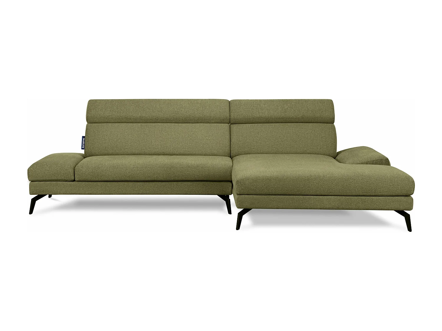 Ecksofa Modern - 4 Sitzer - bewegliche Kopfstütze - Grün - RENAR
