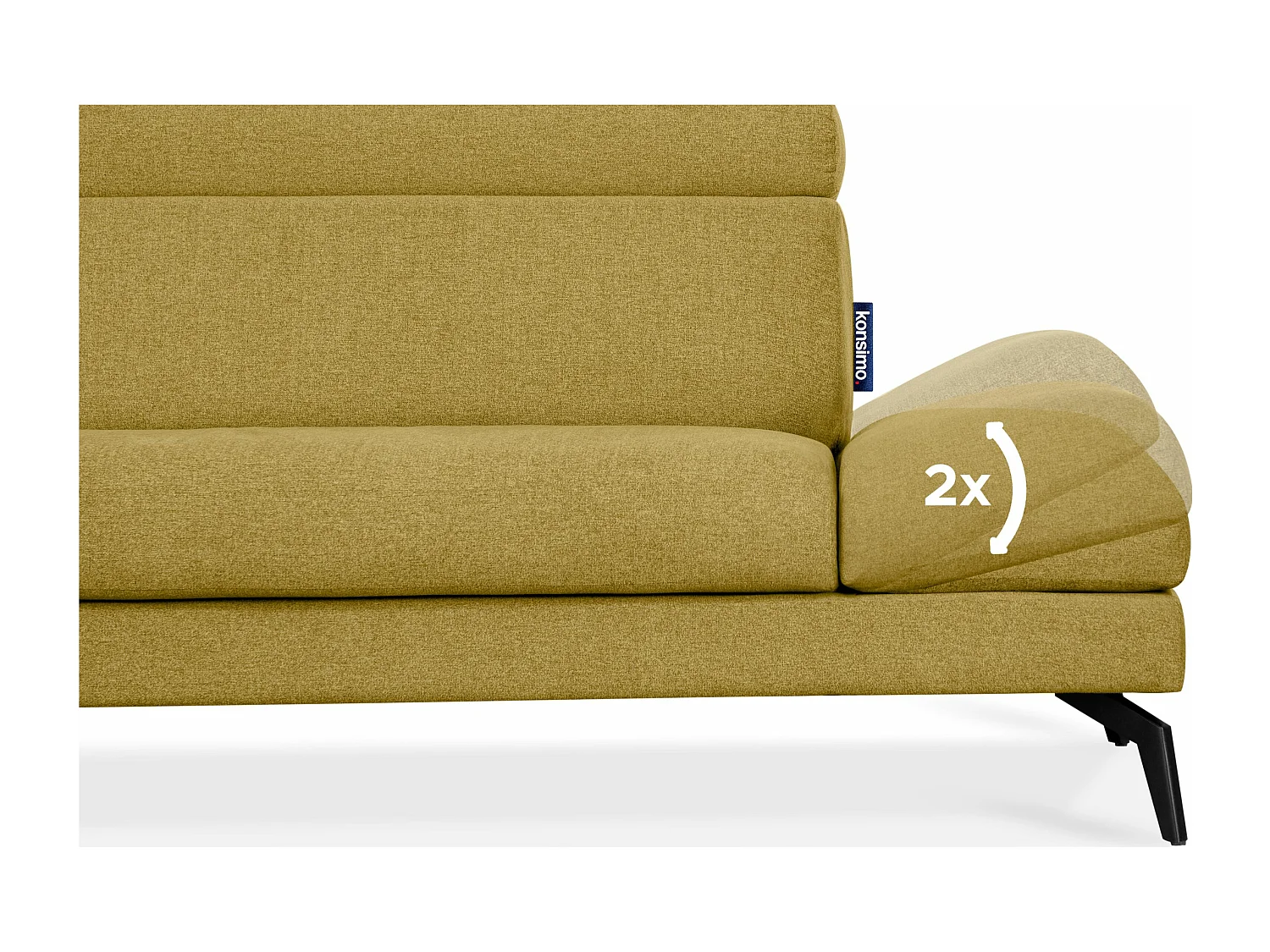 Ecksofa Modern - 4 Sitzer - bewegliche Kopfstütze - Gelb - RENAR