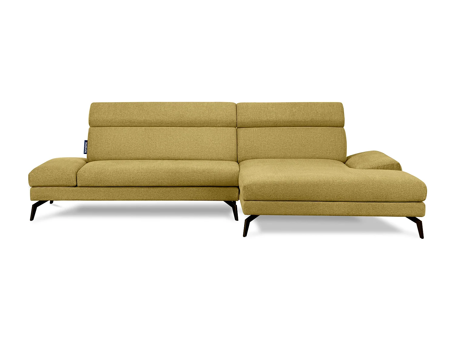 Ecksofa Modern - 4 Sitzer - bewegliche Kopfstütze - Gelb - RENAR
