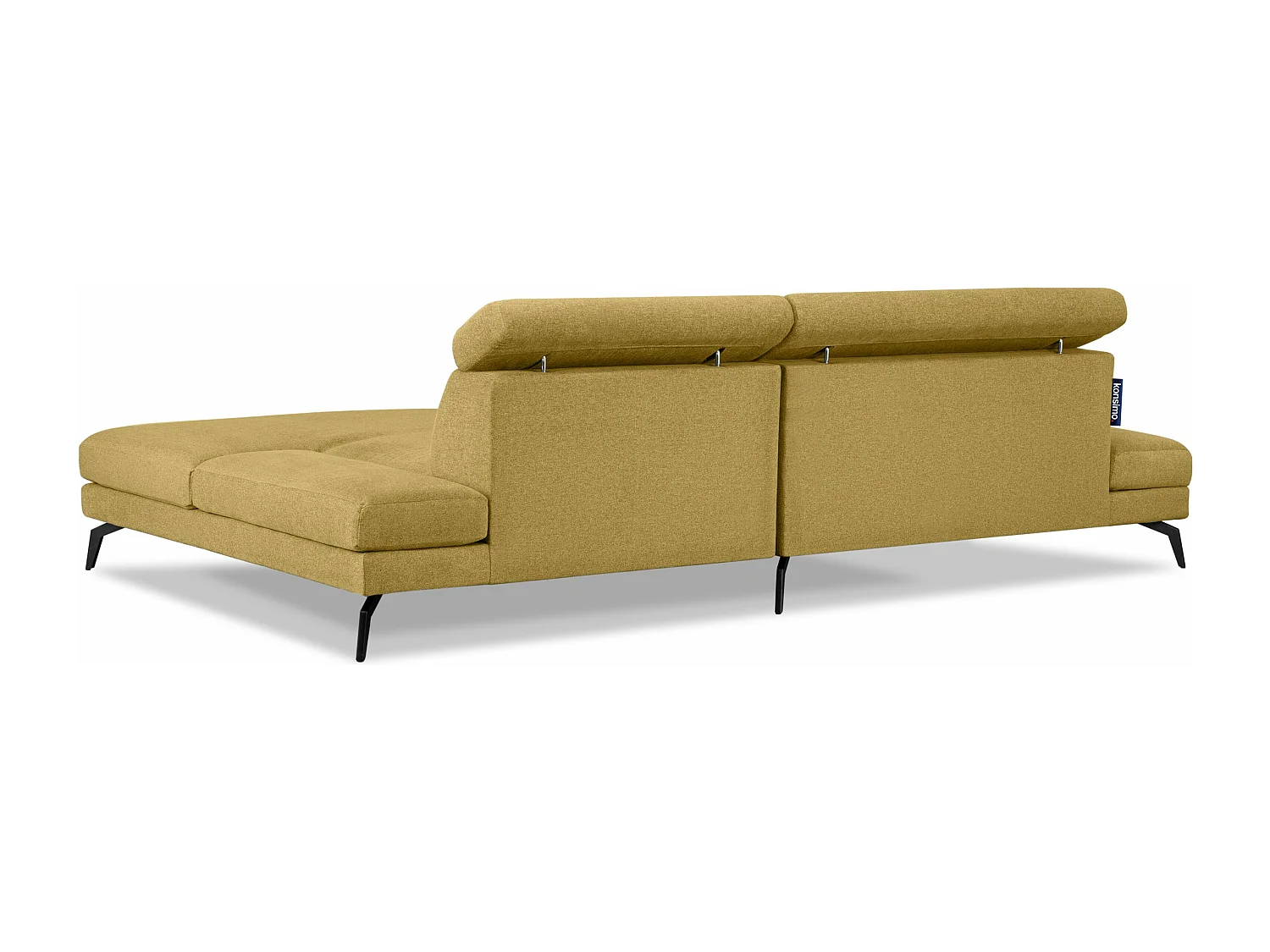 Ecksofa Modern - 4 Sitzer - bewegliche Kopfstütze - Gelb - RENAR