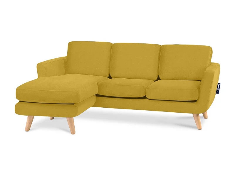Ecksofa mit Ottomane - 3 Sitzer - Gelb - TAGIO