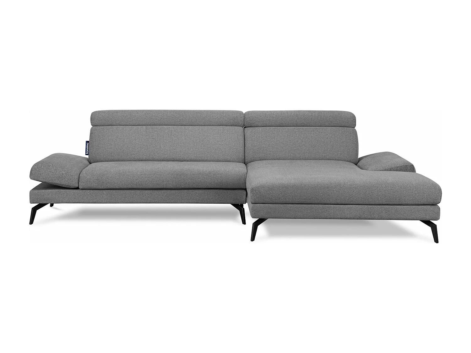 Ecksofa Modern - 4 Sitzer - bewegliche Kopfstütze - grau - RENAR