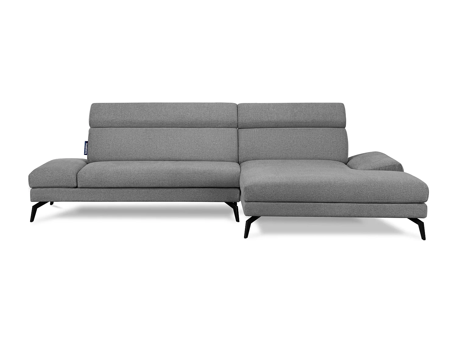 Ecksofa Modern - 4 Sitzer - bewegliche Kopfstütze - grau - RENAR