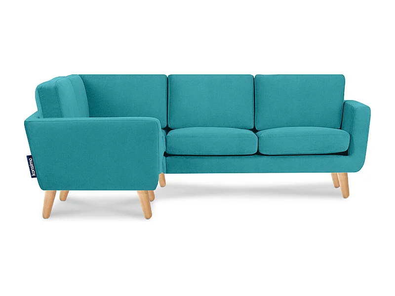 Ecksofa 3/4 Sitzer links - blau - TAGIO
