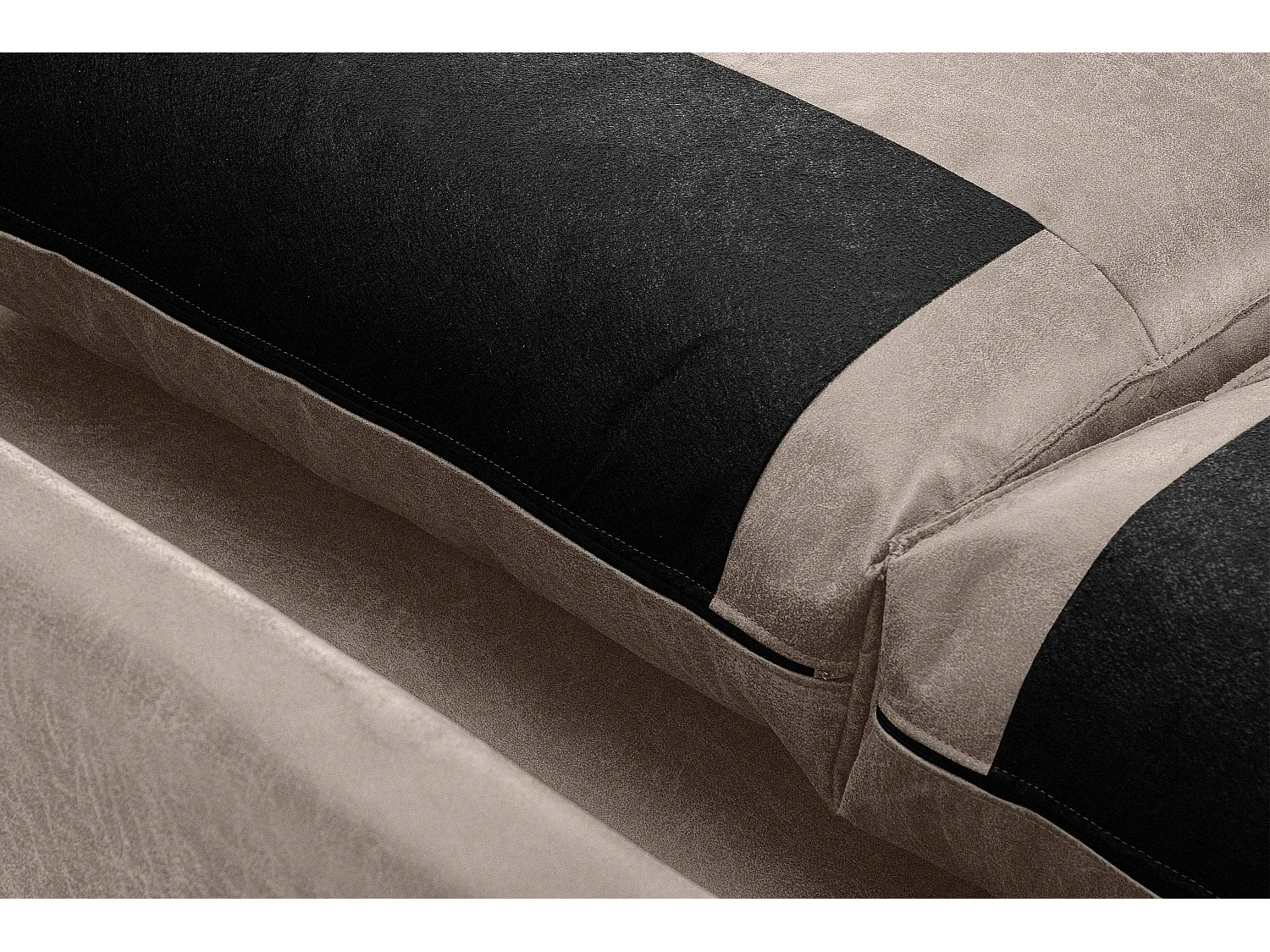 Loft Canapé d'angle droit 4 places en cuir et microfibre - gris clair - INVIA