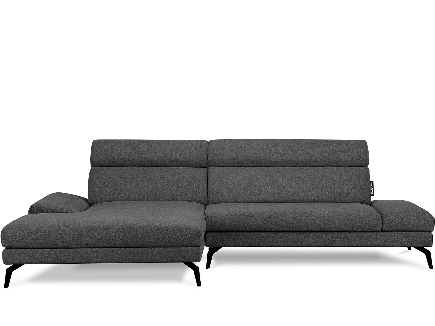 Ecksofa Modern - 4 Sitzer - bewegliche Kopfstütze - dunkelgrau - RENAR