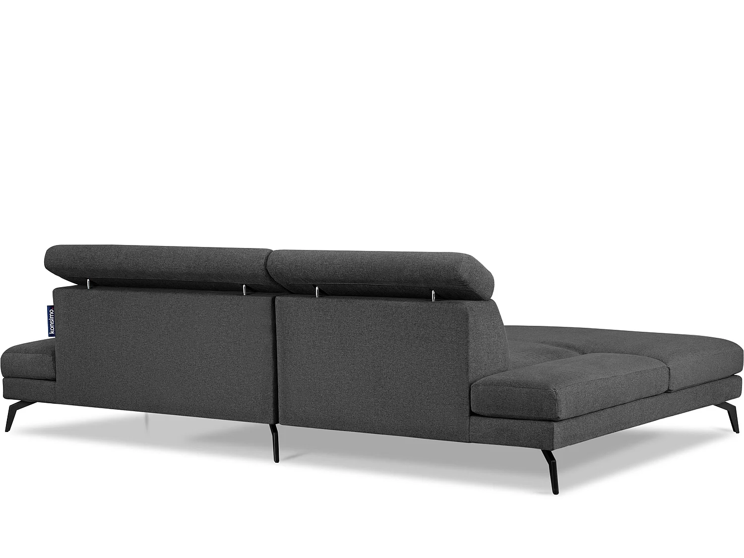 Ecksofa Modern - 4 Sitzer - bewegliche Kopfstütze - dunkelgrau - RENAR