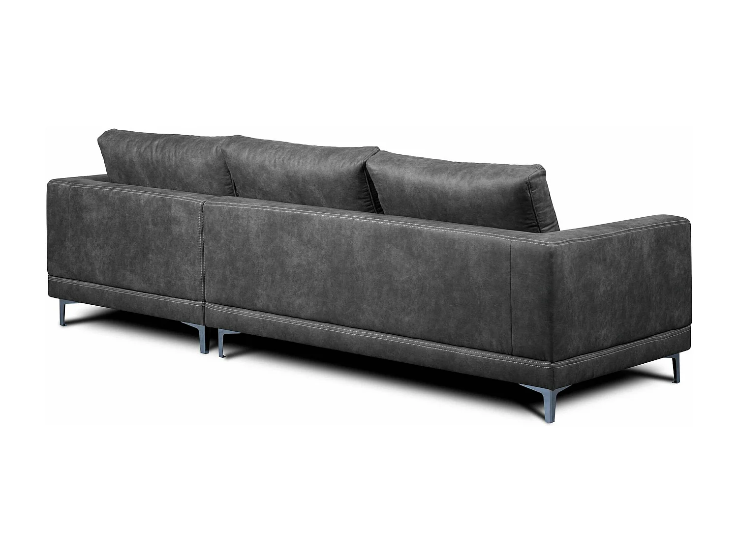 Modernes bequemes Ecksofa auf Metallbeinen - 3/4 Sitzer - dunkelgrau - HOLCO